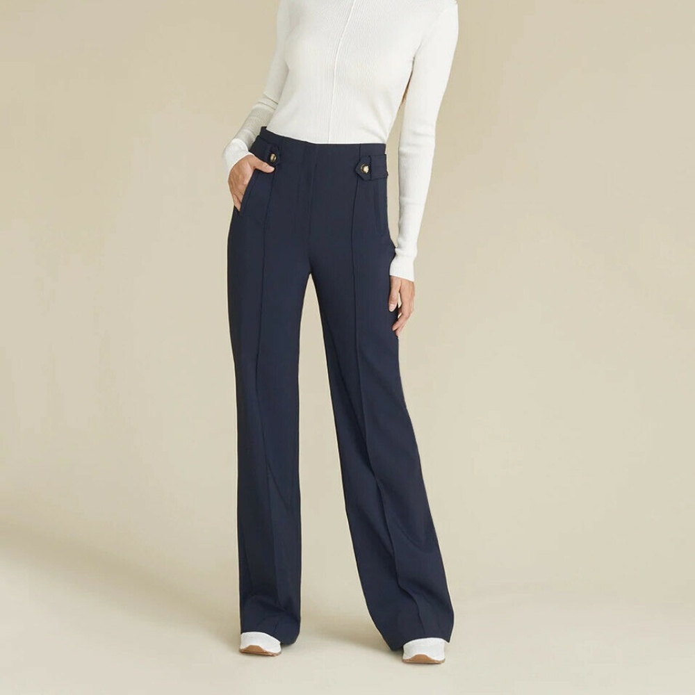 NWT $375 VERONICA BEARD ROSHNI PANTS NAVY SIZE 8